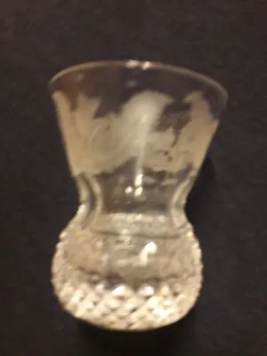 Buy Edinburgh Crystal Thistle Large Shot Glass Signed 2 And A Half Inches • 35£