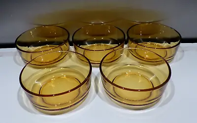 Buy Vintage Bormioli? Amber Glass 5 X Dessert Bowls Vgc • 12£