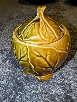 Buy Vintage Royal Winton Grimwades Leaf Ware Preserve Pot In Green • 4£