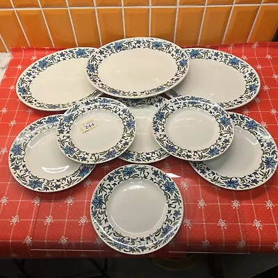Buy 9pc VTG Midwinter Spanish Garden 8” & 8.75”Dinner Plates & Oval Platter Dishes • 47.50£