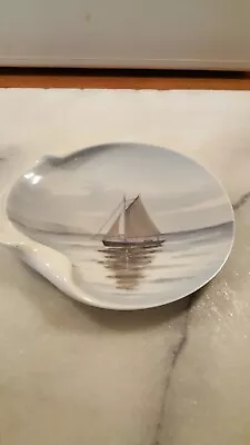 Buy Royal Copenhagen Shell Shaped Trinket Dish Etched With Sailing Boat On Vgc 5   • 15£