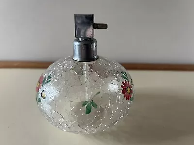 Buy Vintage Hand Painted Clear Crackle Glass Perfume Atomiser No Puffer • 5£