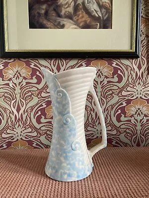 Buy Art Deco Vase Jug 1930s Wadeheath Flaxman Ware Art Deco Waves Pattern Shape 123 • 30£