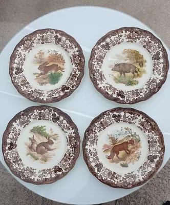 Buy 4 Royal Worcester Game Series Decorative Plates, Wild Boar, Hare, Rabbit & Fox • 15£