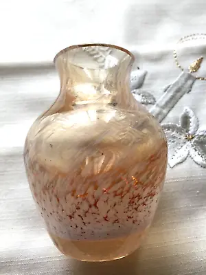 Buy Lovely Small Caithness Glass Vase 9cms High Peach/white Still With Label On  E13 • 6.50£