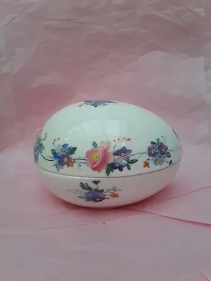 Buy Vintage Poole Fine Bone China Cymbeline Egg-shaped Floral Trinket Box  • 7£