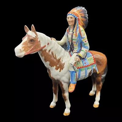 Buy Rare & Mint Beswick Model 1391 Horse Mounted Native North American Indian Chief • 289.95£