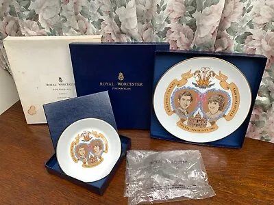 Buy Vintage Royal Worcester Prince Charles & Diana Wedding Commemorative Plates X 2 • 35£