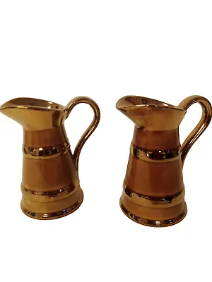 Buy Lord Nelson Pottery Antique Copper Gold Coloured Lustre Ware Jug Set Ornamental • 24.99£