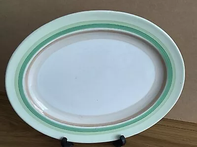 Buy Shelley Oval Serving Platter Green Bands & Shades Pattern Plate K 12623 31 Cm • 27.07£