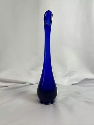 Buy Vintage Viking Glass Rare Cobalt Blue Swung Vase Stretched Bud Vase • 115.29£
