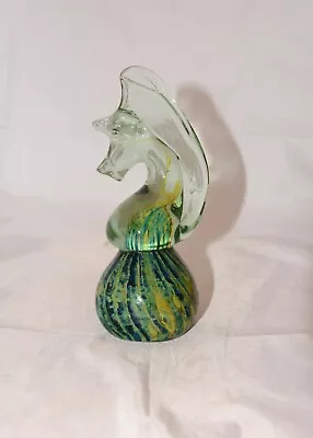 Buy Mdina Green & Blue Swirl Glass Seahorse Paperweight Sculpture • 9.88£