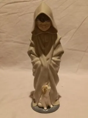 Buy Vintage 1982 Nao By Lladro 0354 Boy In Hooded Long Cloak With His Dog Figurine • 20£