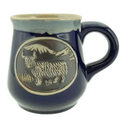 Buy Glen Appin Of Scotland Highland Cow Stoneware Mug - Blue PT1010-BLUE • 9.99£