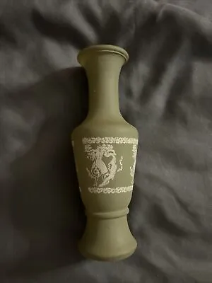Buy Vintage Avon Imitation Wedgewood Jasperware Bud Vase Green Frosted Glass 6  • 5.64£