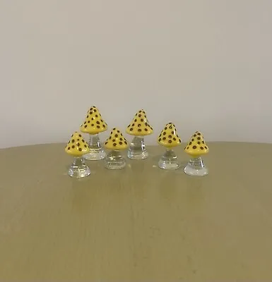 Buy Hand Blown Glass Mini Mushrooms Toadstools Set Of 6 • 45£