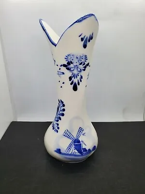 Buy Vintage 6  Blue Delft Deco Bud Vase Windmill Pattern Hand Painted Holland 🇳🇱  • 18.96£