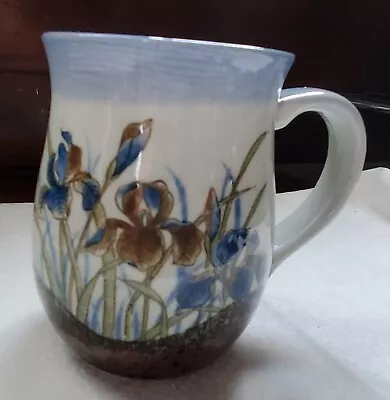 Buy Vintage Handmade Studio Pottery Mug Orchids Wild Flowers In Soil Cottagecore • 11.32£
