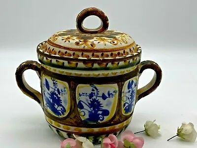 Buy Vintage André L'helguen For Keraluc Quimper, France Circa 1950 Lidded Pot Rustic • 145£