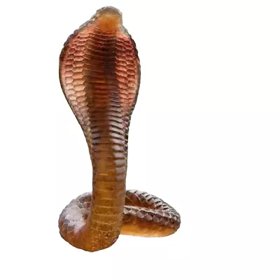 Buy Daum France Animal Series Cobra Snake Crystal Glass Chestnut Color W/Box Japan • 700.89£