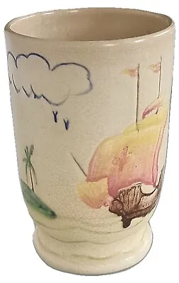 Buy  Bretby Pottery Vase Galleon Motif 165mm Tall Pre Back Stamp Issue. • 4.99£