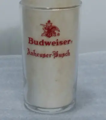 Buy Clear Drinking Glass Budweiser Anheiser Busch 4 3/8  Tall Similar To 1930's Logo • 13.22£