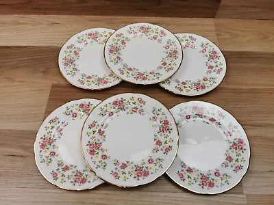 Buy 6 X Vintage Queen Anne Country Bouquet English Bone China Tea / Side Plates • 16.99£