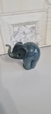 Buy Langham Art Glass Elephant Paperweight Figurine. Handmade Small Grey Animal 10cm • 4.99£