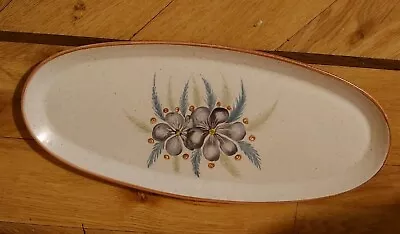 Buy Retro Purbeck Pottery Large Oval Serving Plate Platter Stoneware Hand Painted  • 9.90£