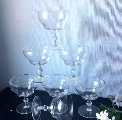Buy 7x Antique Saucer Coupe Champagne Glasses Drink Martini Cocktail Glassware 150ml • 20£