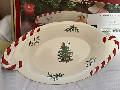Buy Spode Christmas Tree Sandwich Tray Oval Peppermint Serving Plater • 19.99£