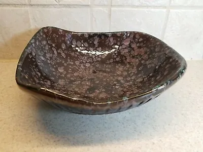 Buy Vintage Brown Multi Color Spotted Signed Italy Pottery Bowl Bitossi 8 1/2  MCM • 38.35£