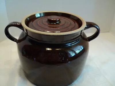 Buy Vintage, Pot Belly, Stoneware Bean Pot & Lid With An Engraved  B  On The Front • 14.41£