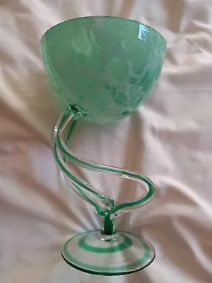 Buy 🌟Jozefina Krosno Marble Green Glass Octopus Bowl Art Glass Poland Collectible🌟 • 0.99£