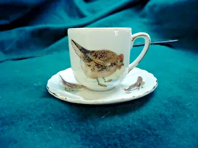 Buy Antique  Cup & Saucer  From Dolls Or Childs Teaset Little Brown Hen Pattern 1900 • 6.50£