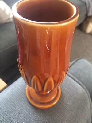 Buy Devonway Kingsbridge Golden Brown Footed Goblet/Vase 16 Cm Vintage • 5£