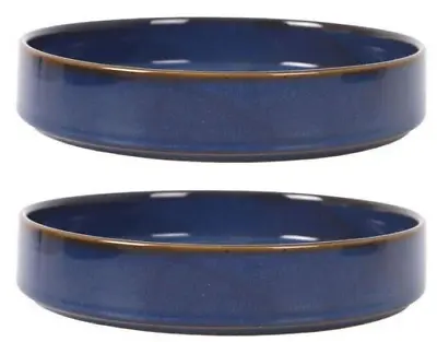 Buy Pasta Bowls Soup Stew 20x4cm Stoneware Chester Blue -box Of 2- • 13.95£