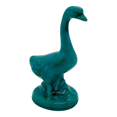 Buy Anglia Pottery England Turquoise Art Deco Style Goose Figure Ornament AP175 • 9.95£