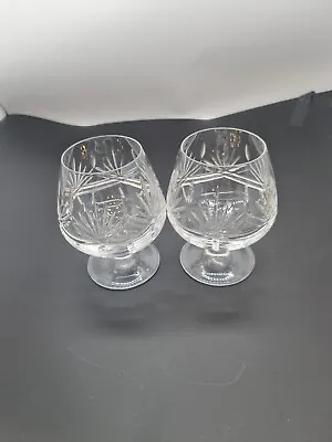 Buy Pair Of Edinburgh Cut Crystal Serenade Pattern Brandy Balloons Sniffters Glasses • 18£