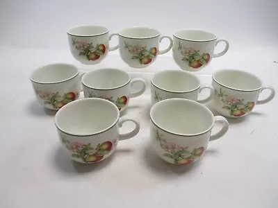 Buy St Michael Ashberry Tea Cups X 9 Fine China Vintage Fruit & Floral Pattern • 20£