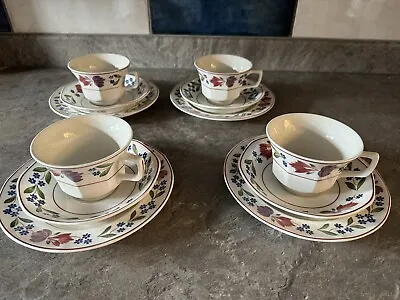 Buy 4 X Adams Old Colonial Tea Cup Trios Cups Saucers Side Plates Good Condition • 8£