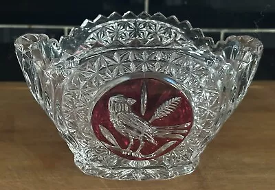 Buy Vintage Ruby Red Crystal Cut Glass Bowls • 12£
