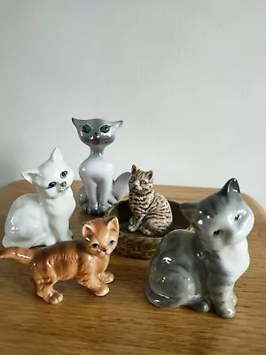 Buy Bundle Joblot Of 5 Vintage Cat Ornaments Beswick Wade • 20£