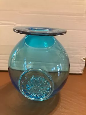 Buy Dartington Turquoise/ Blue Glass Bubble Vase • 16£