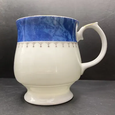 Buy Vintage Queen’s Symphony Blue & White Footed Bone China Mug Made In England  • 19.90£