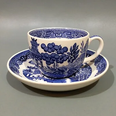 Buy Wedgwood “ Willow Pattern “ Tea Cup & Saucer Blue & White China • 8.95£