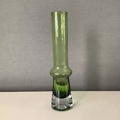 Buy Vintage Green Scandinavian Aseda Art Glass Bud Vase By Bo Borgstrom B5/132 • 24.99£