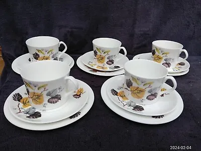 Buy 5 Sets (PERFECT) Mid Century Ashley Queen Anne China Coffee Cups & Plates (15) • 36£