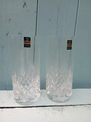 Buy Gleneagles Glasses Glassware Lead Crystal Diamond Cut Pattern Highball Tumblers • 16£