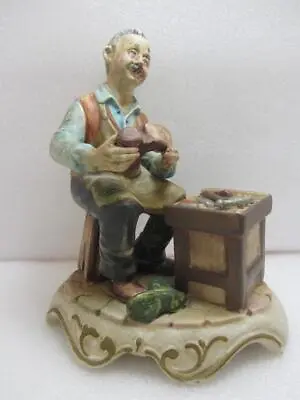 Buy Vintage Capodimonte Italy Figurine The Cobbler 8 Inches Tall • 34.99£